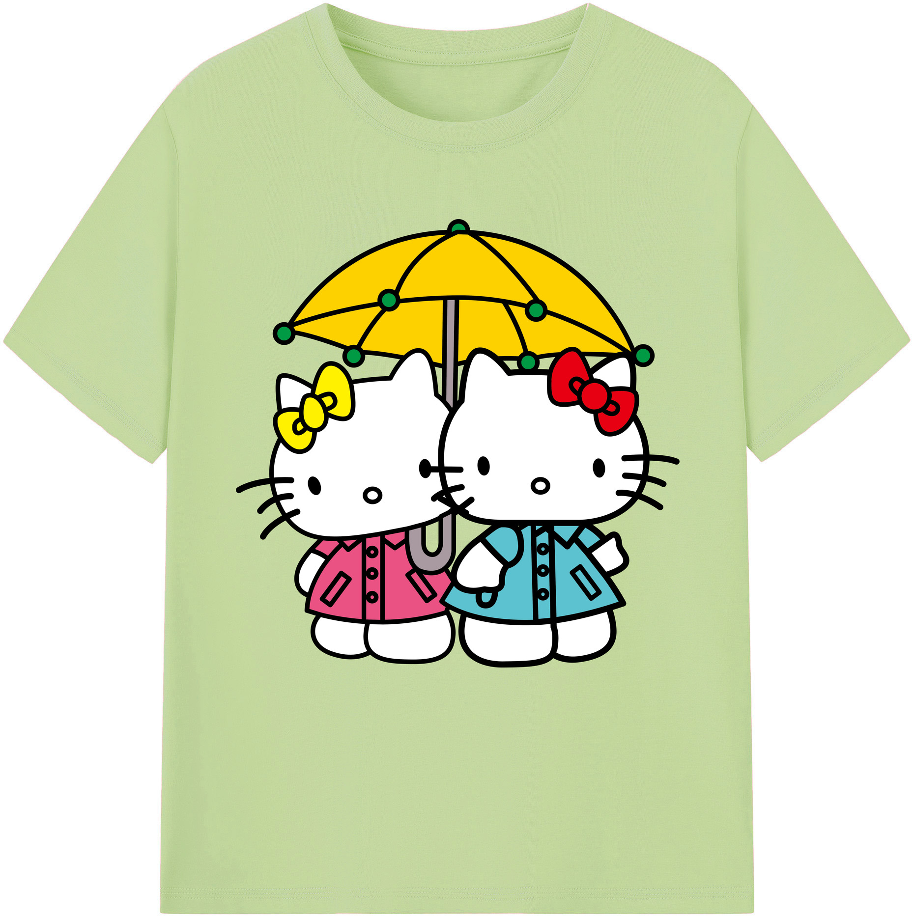 （画像用） Hello Kitty ハローキティ 綿100％半袖Tシャツ（フロントプリント）